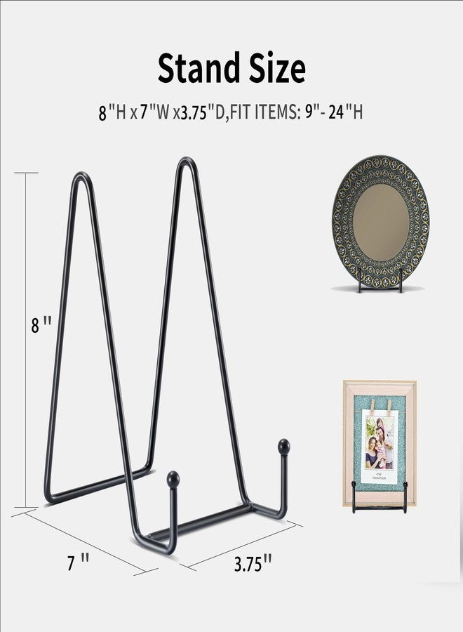 Kruodop 3 Pack 8 Inch Plate Stands for Display, Plate Holder Display Stand, Picture Frame Stand Black Metal Frame Holder Stands for Book,Small Easel,Decorative Plate,Photo and Platter,Tabletop Art - Image 2